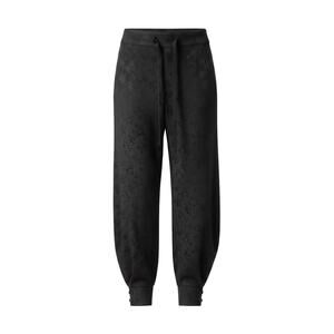 Mayle La Feminine Black Floral 100% Silk Jacquard Asian Harem Pants Women's Sz 2
